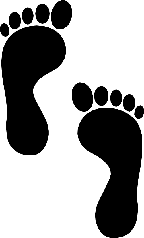Walking Silhouette Footprints Transparent PNG Image