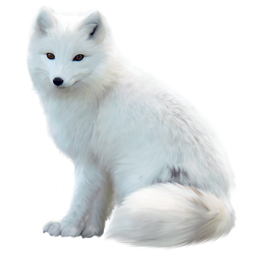 White Fox Arctic Transparent PNG Image