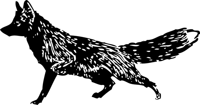 Silhouette Vector Fox Transparent PNG Image