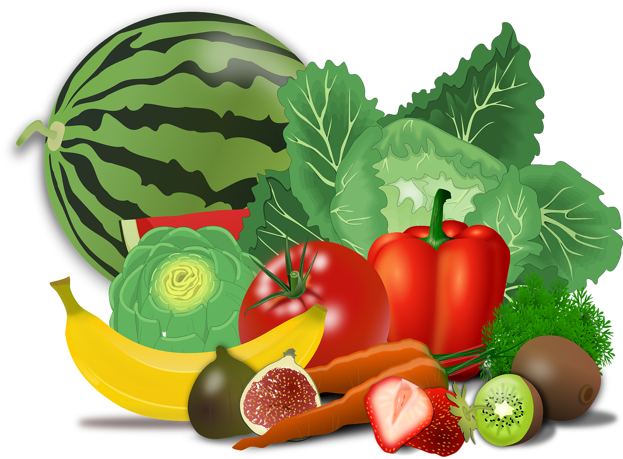 And Fresh Vegetables Fruits Transparent PNG Image