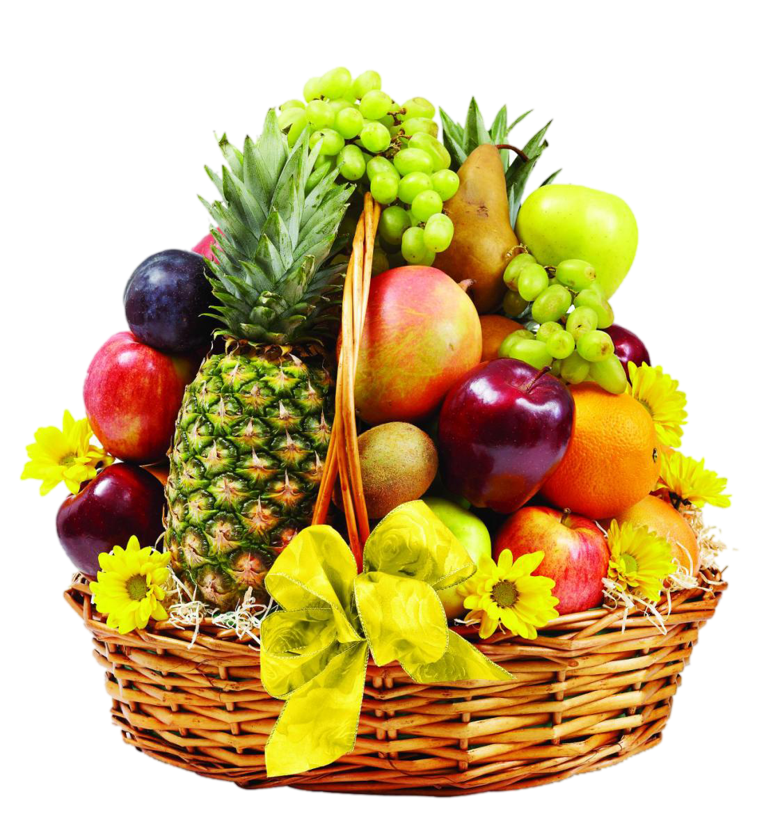 Basket Mix Fruits Transparent PNG Image