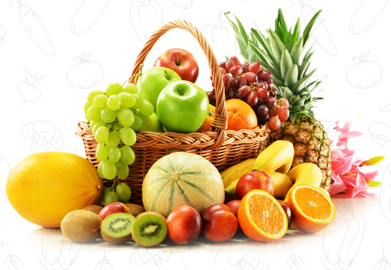 Basket Mix Fruits Transparent PNG Image