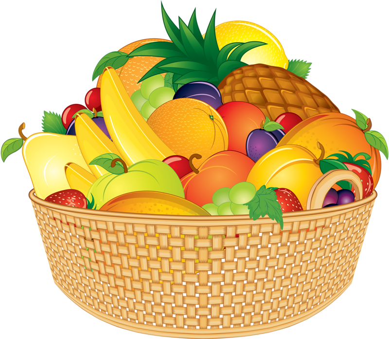 Basket Vector Fruits Transparent PNG Image