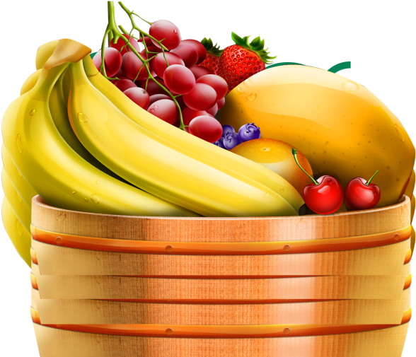 Basket Vector Fruits Transparent PNG Image