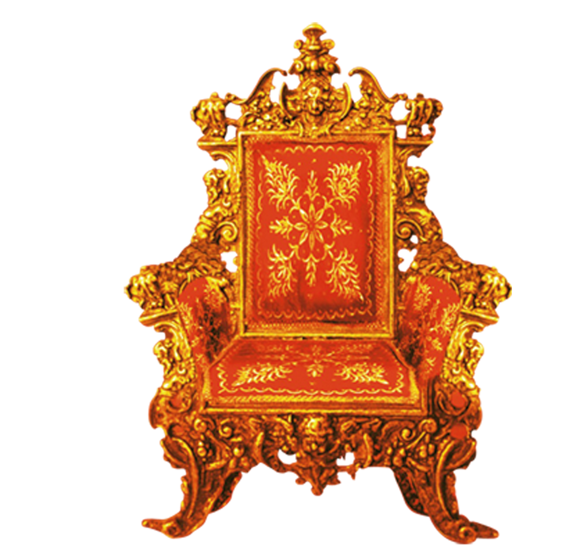 Throne Golden Chair Antique Transparent PNG Image
