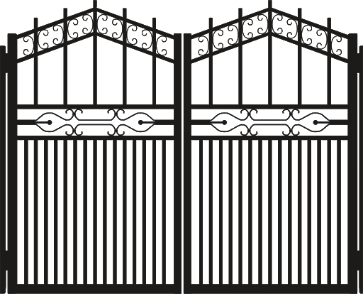 Steel Gate Black Transparent PNG Image