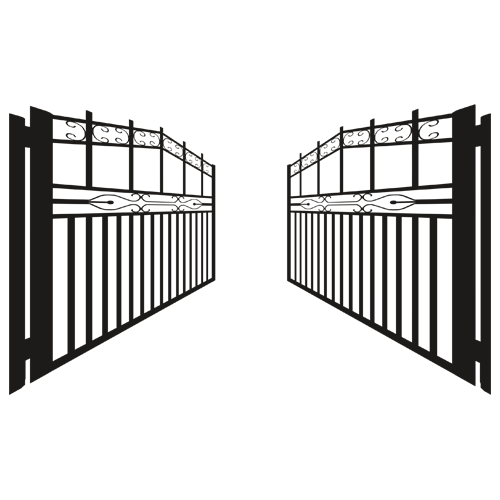 Steel Gate Black Transparent PNG Image
