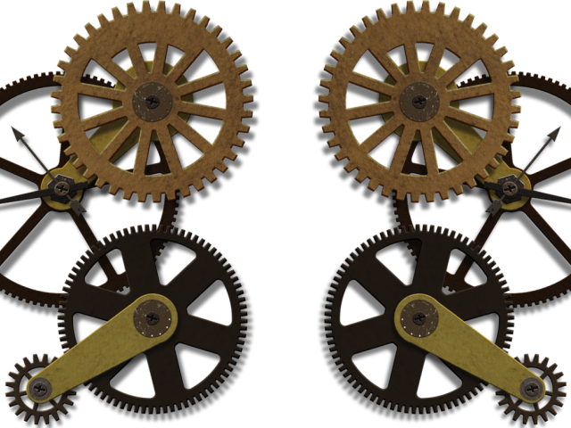 Antique Gears Colorful Transparent PNG Image