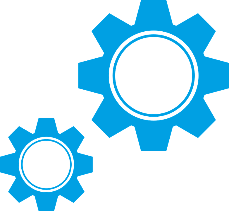 Blue Gears Colorful Transparent PNG Image