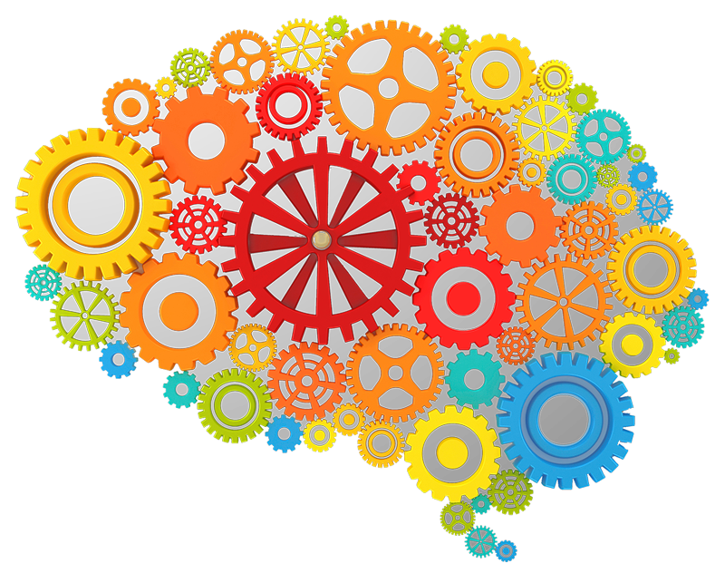 Brain Gears Colorful Transparent PNG Image