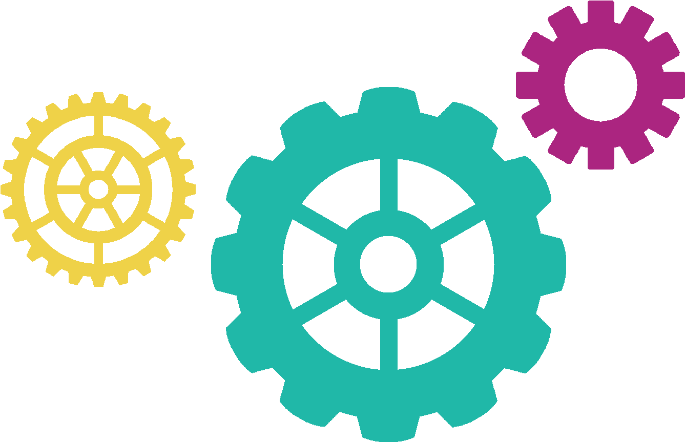 Vector Gears Colorful Transparent PNG Image