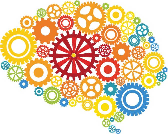 Brain Colored Gears Transparent PNG Image