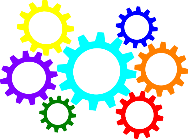 Vector Gears Colorful Transparent PNG Image
