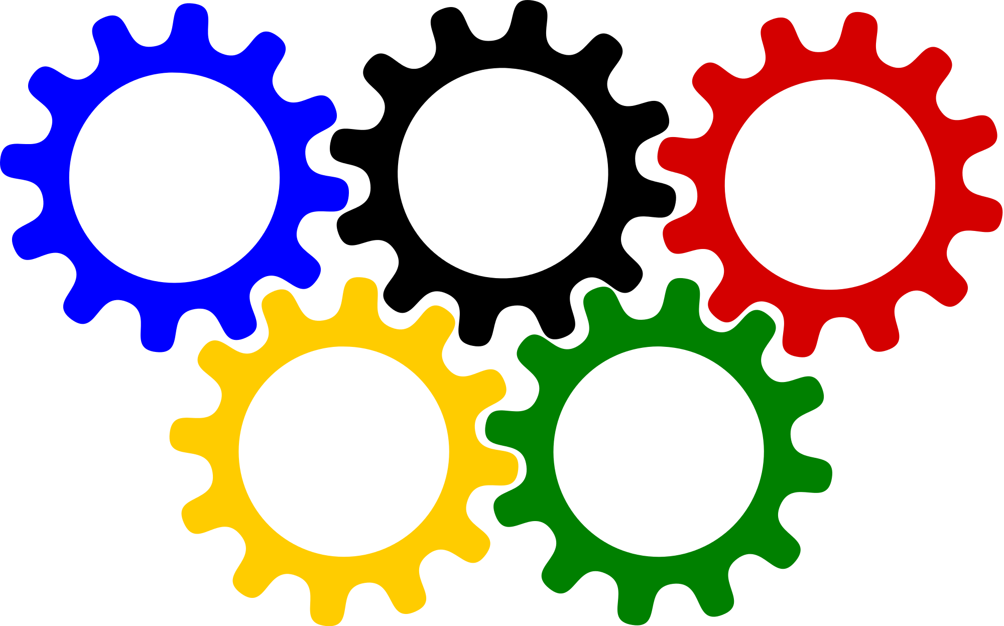 Vector Gears Colorful Transparent PNG Image