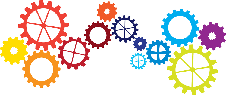 Wheels Gears Colorful Transparent PNG Image