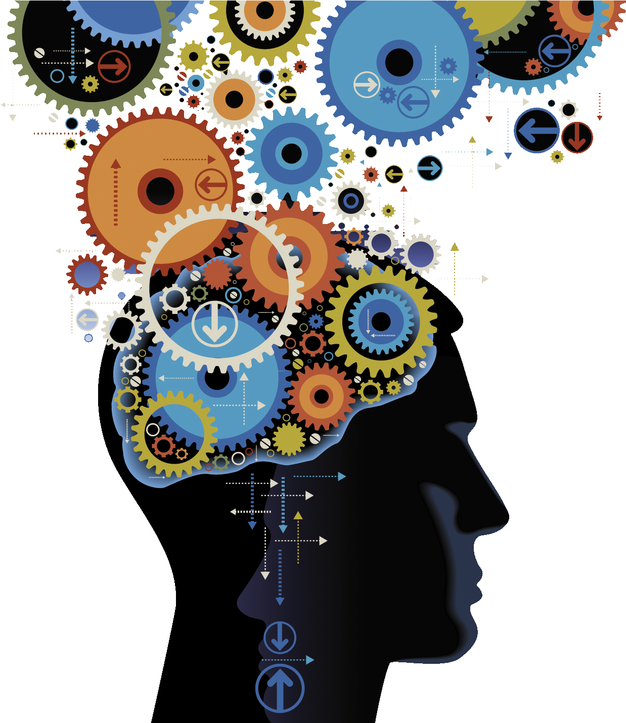 Brain Gears Working Transparent PNG Image