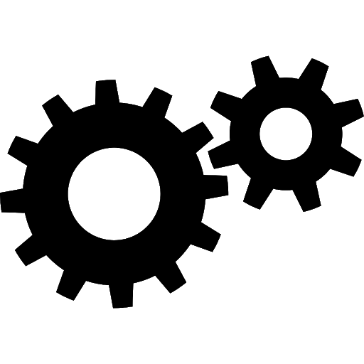 Vector Silhouette Gears Transparent PNG Image