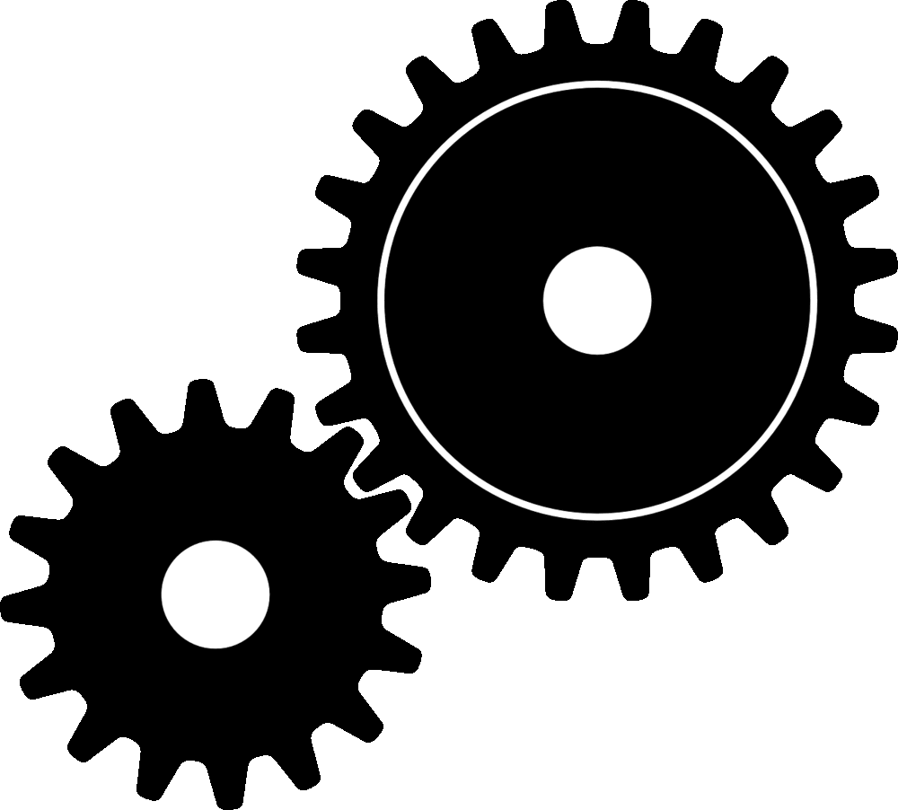 Vector Silhouette Gears Transparent PNG Image