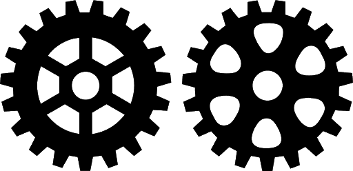 Vector Silhouette Gears Transparent PNG Image