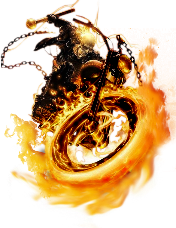 Ghost Flame Rider Transparent PNG Image