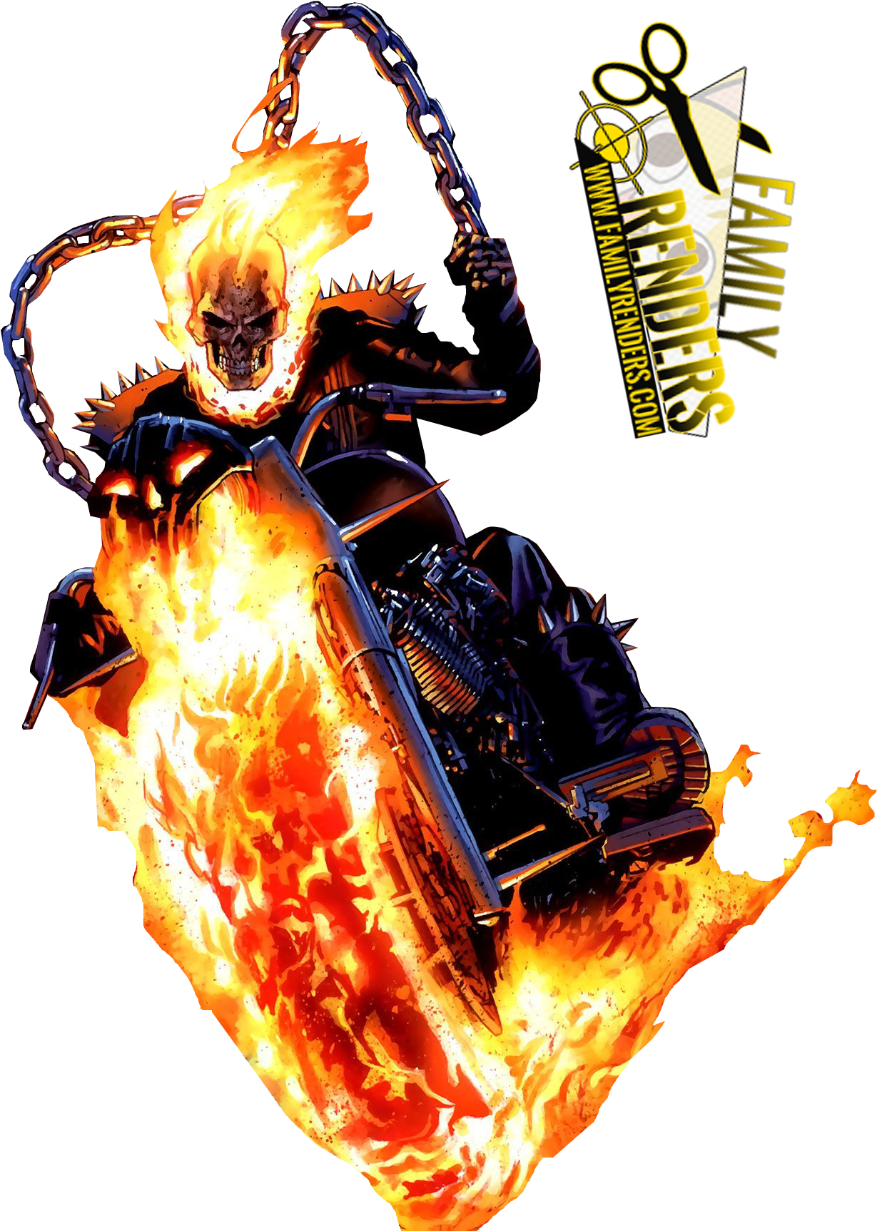 Ghost Flame Rider Transparent PNG Image