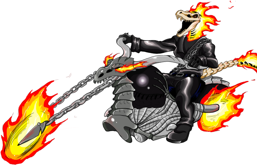 Ghost Flame Rider Transparent PNG Image