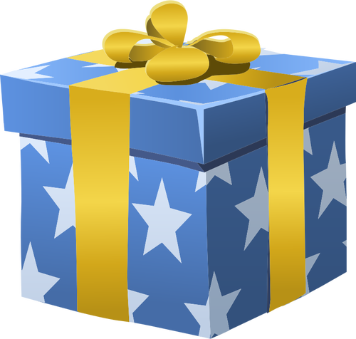 Blue Golden Ribbon Gift Transparent PNG Image