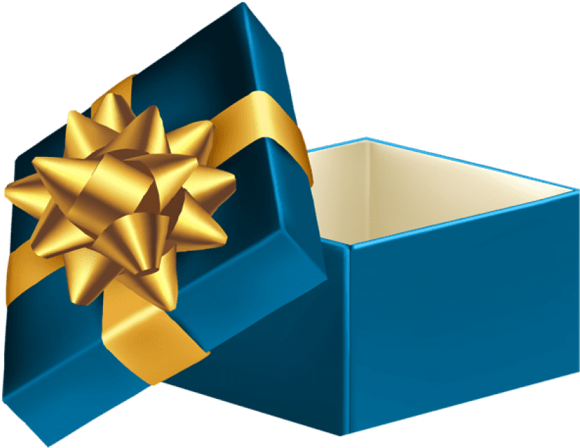 Blue Open Gift Transparent PNG Image