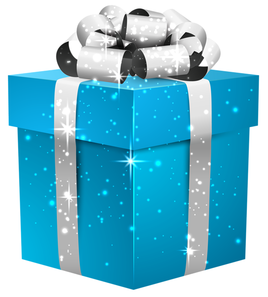Wrapped Blue Gift Transparent PNG Image