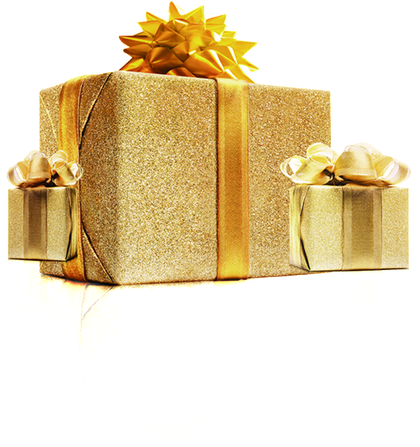 Gift Gold Bow Transparent PNG Image