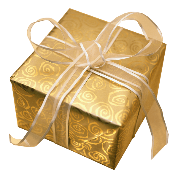 Pic Gift Gold Bow Transparent PNG Image