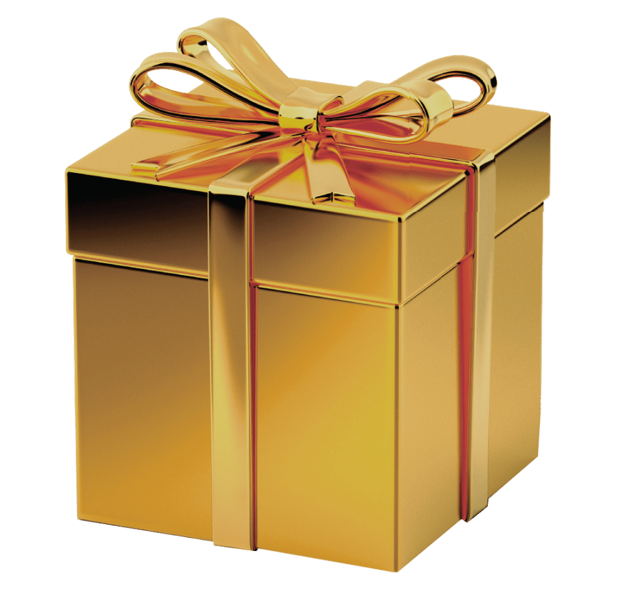 Gift Gold Bow Transparent PNG Image
