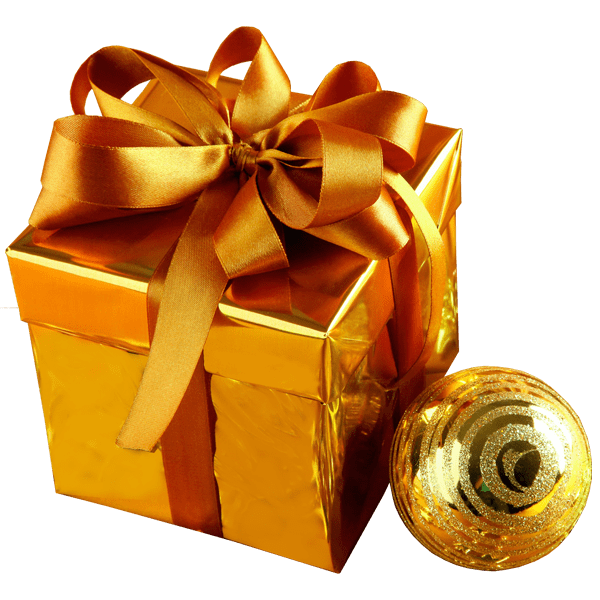 Gift Gold Bow Transparent PNG Image