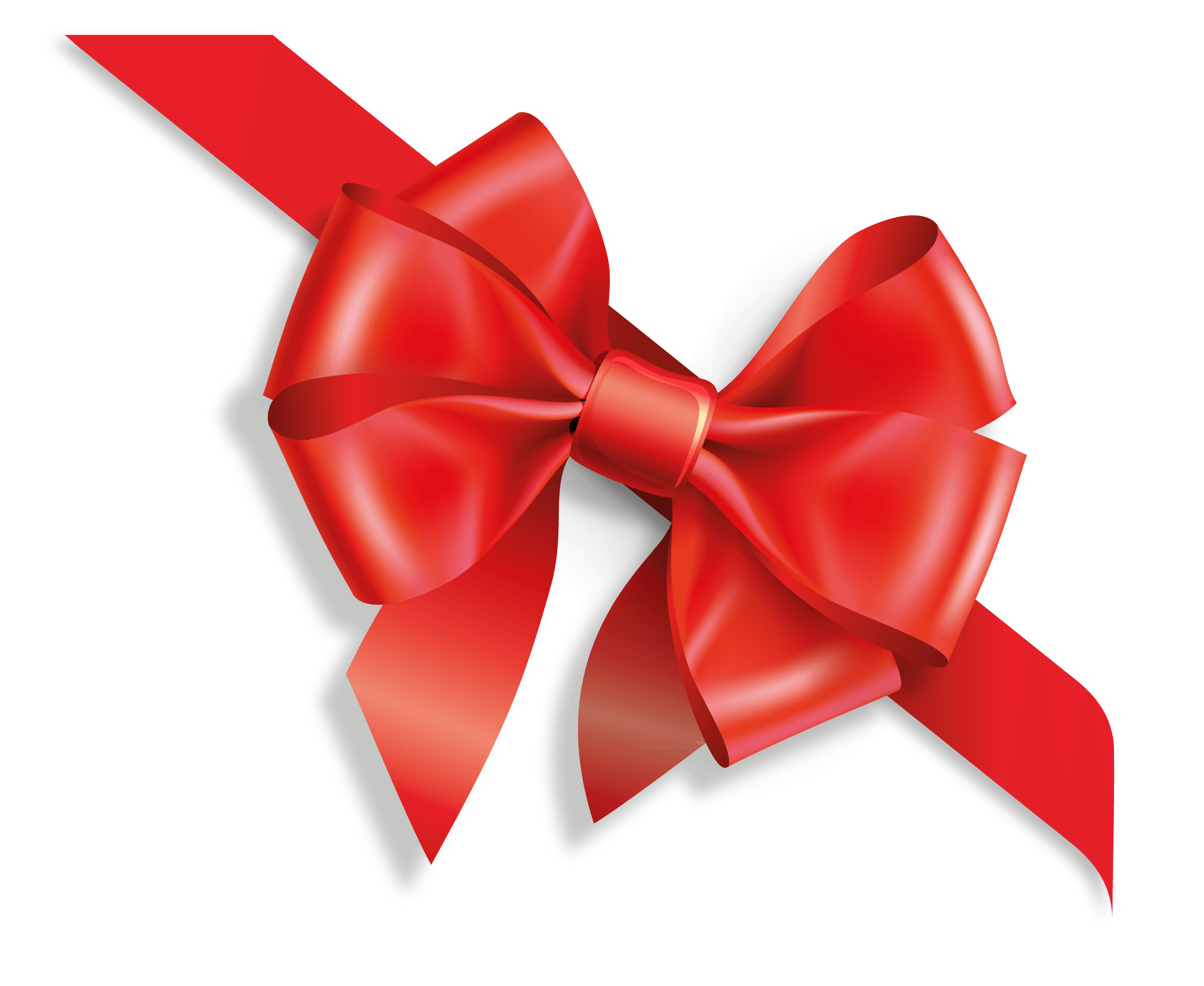 Gift Red Ribbon Transparent PNG Image