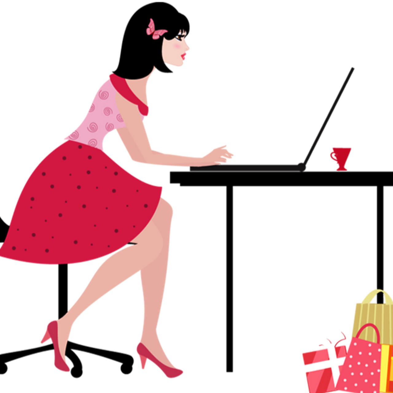 Beautiful Using Girl Laptop Transparent PNG Image