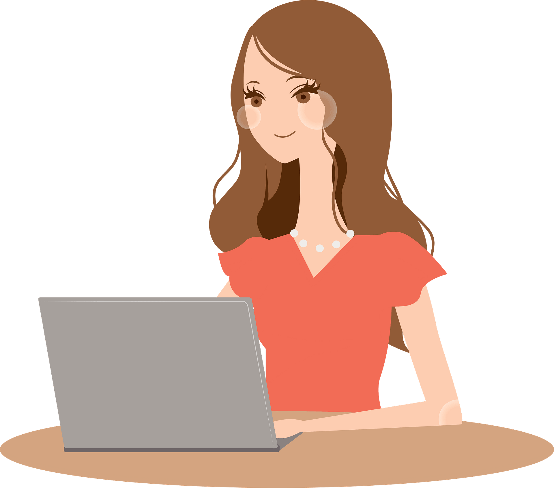 Using Girl Laptop Business Transparent PNG Image
