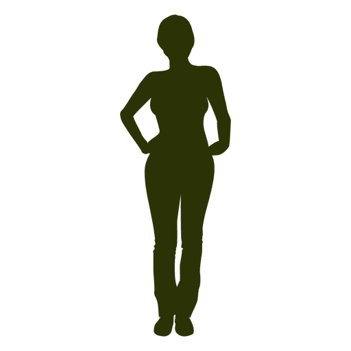 Standing Girl Vector Silhouette Transparent PNG Image