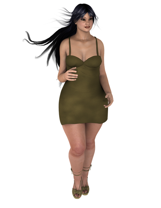 Standing Girl Vector Fat Transparent PNG Image