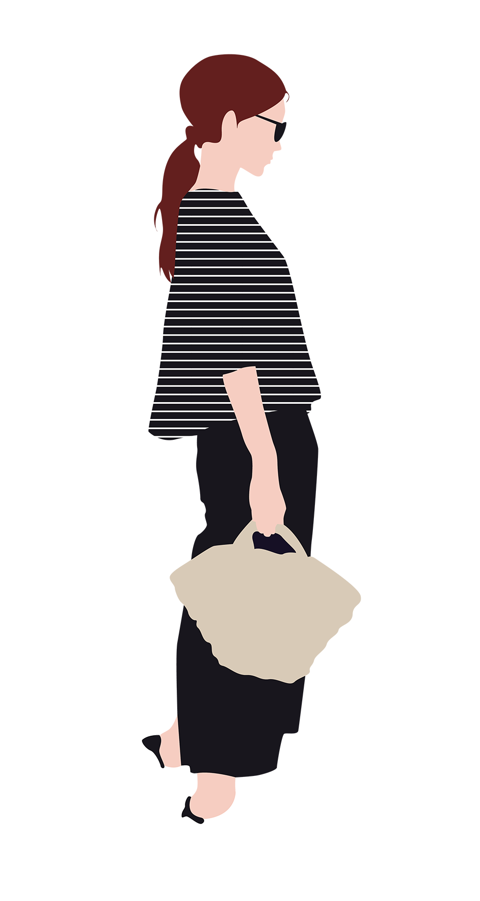 Standing Girl Vector Glasses Transparent PNG Image