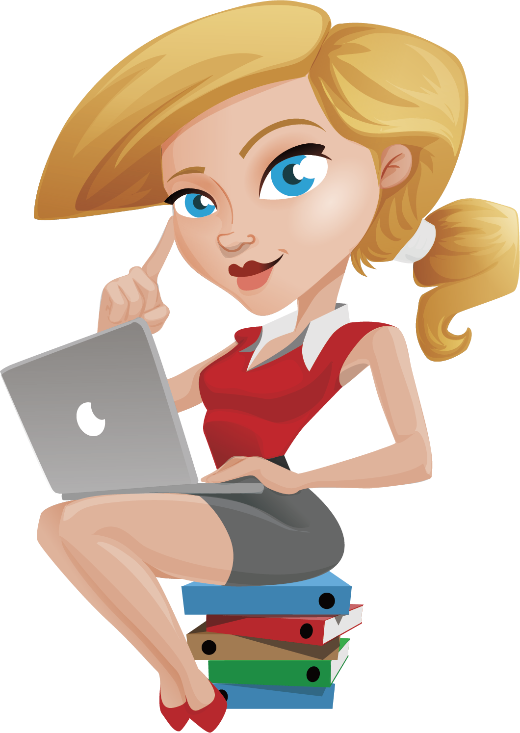 Using Girl Laptop Transparent PNG Image