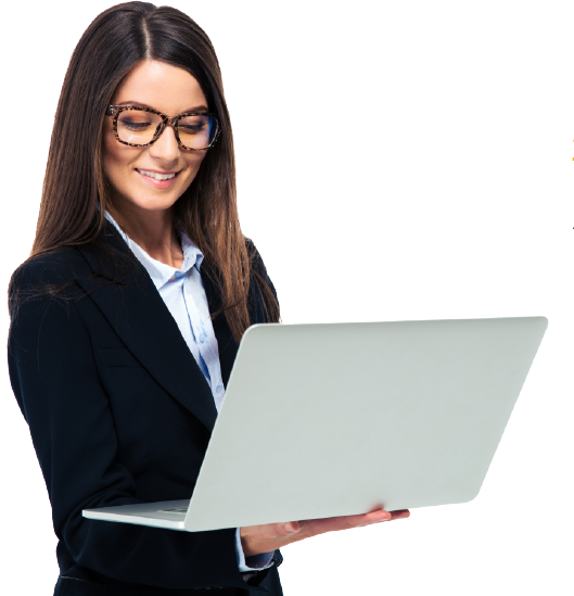 Using Girl Laptop Office Transparent PNG Image
