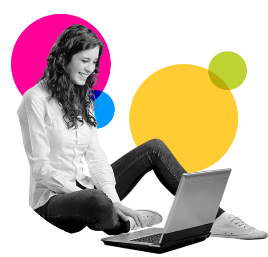Using Girl Laptop Smiling Transparent PNG Image