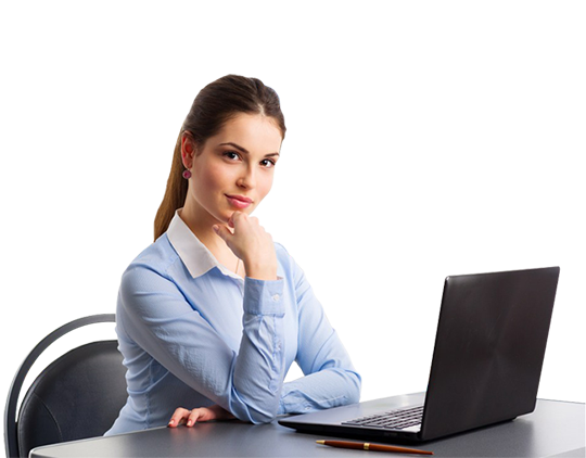 Using Girl Laptop Workplace Transparent PNG Image