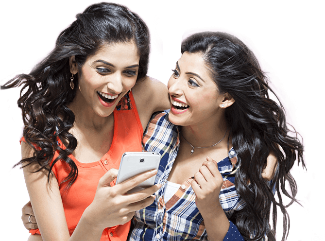Mobile Using Girl Phone Transparent PNG Image