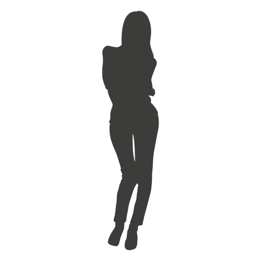 Standing Girl Vector Silhouette Transparent PNG Image