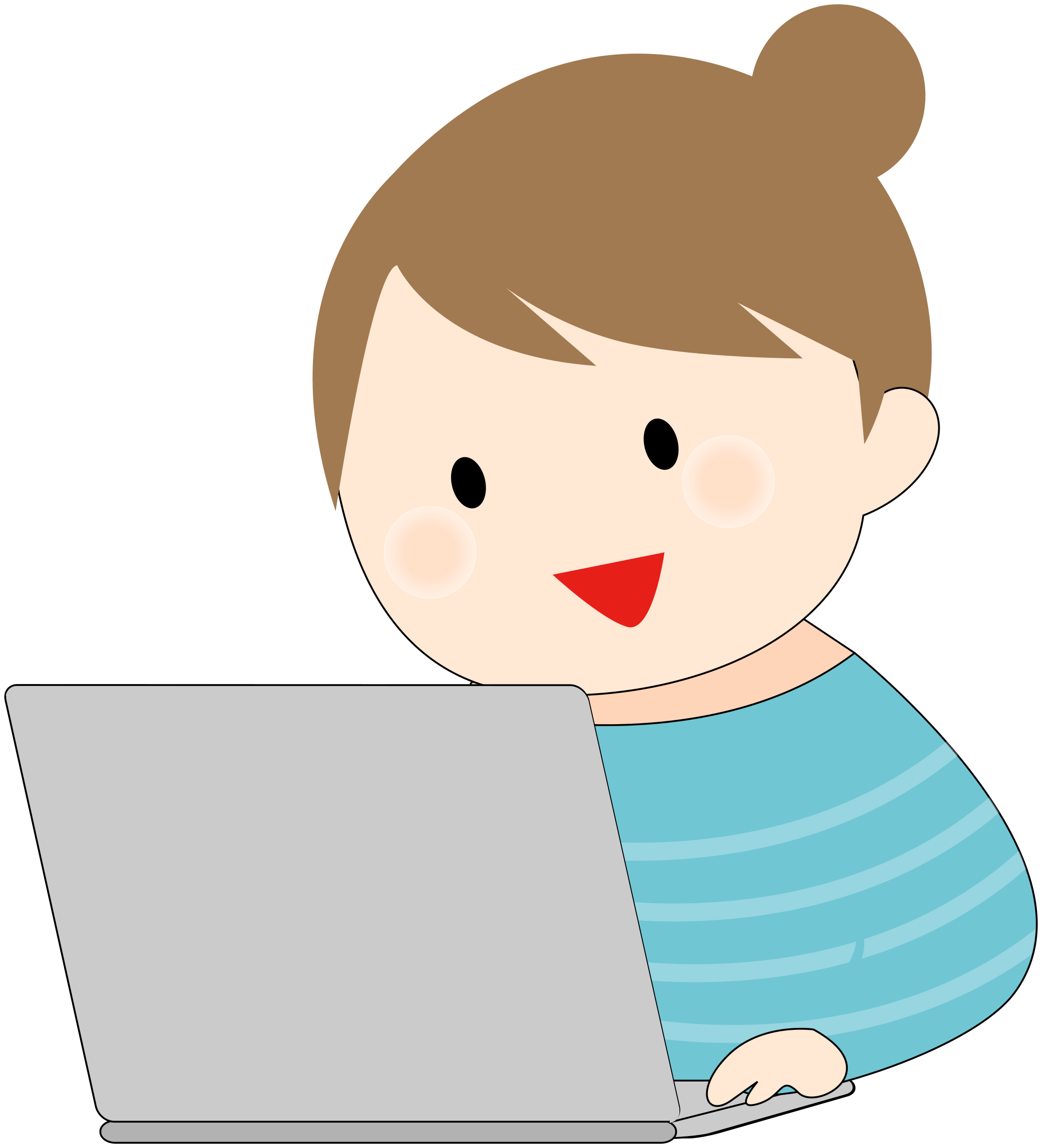 Using Girl Vector Laptop Transparent PNG Image