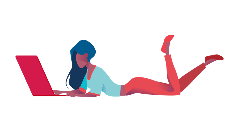 Using Girl Laptop Young Transparent PNG Image