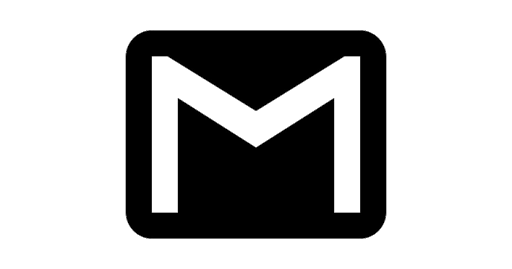 Black Gmail Transparent PNG Image