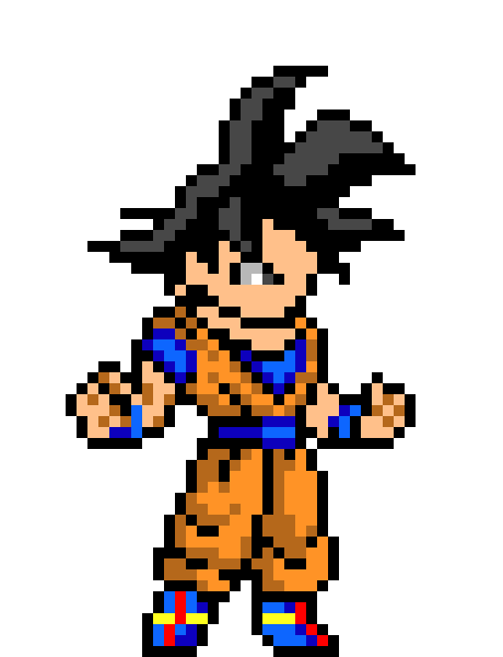 Fictional Art Pixel Goku Character Transparent PNG Image