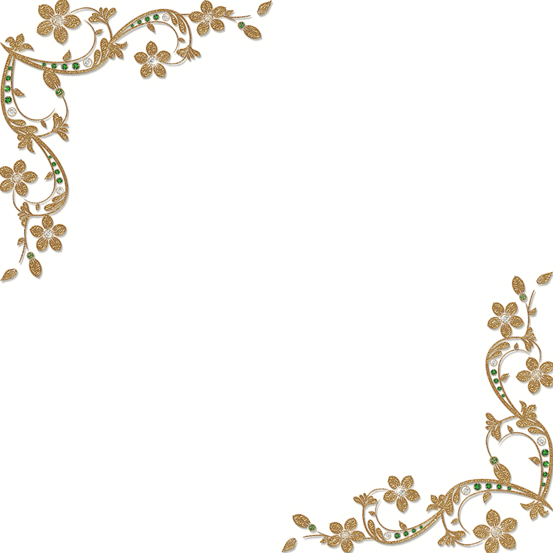 Frame Flower Gold Transparent PNG Image